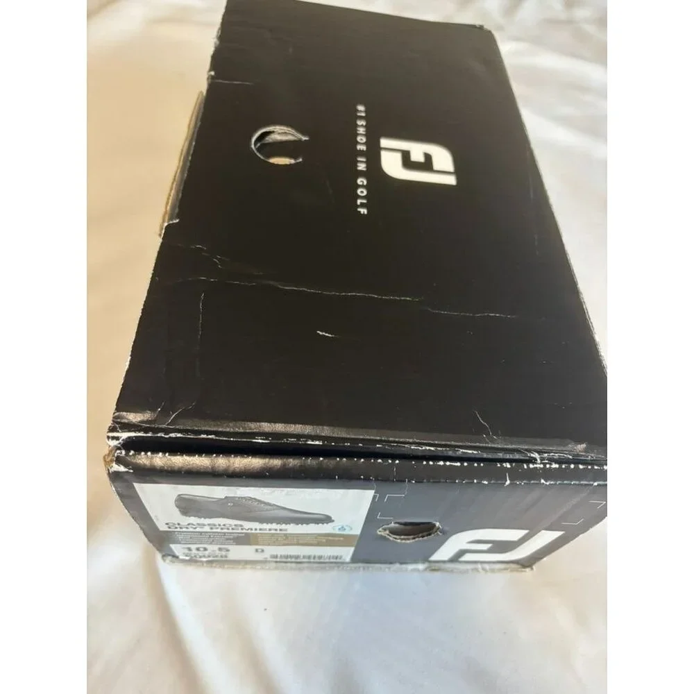 FootJoy Mens Dry Premiere Golf Shoes Size 10.5D Black Calfskin Leather Waterproo - Picture 6 of 6